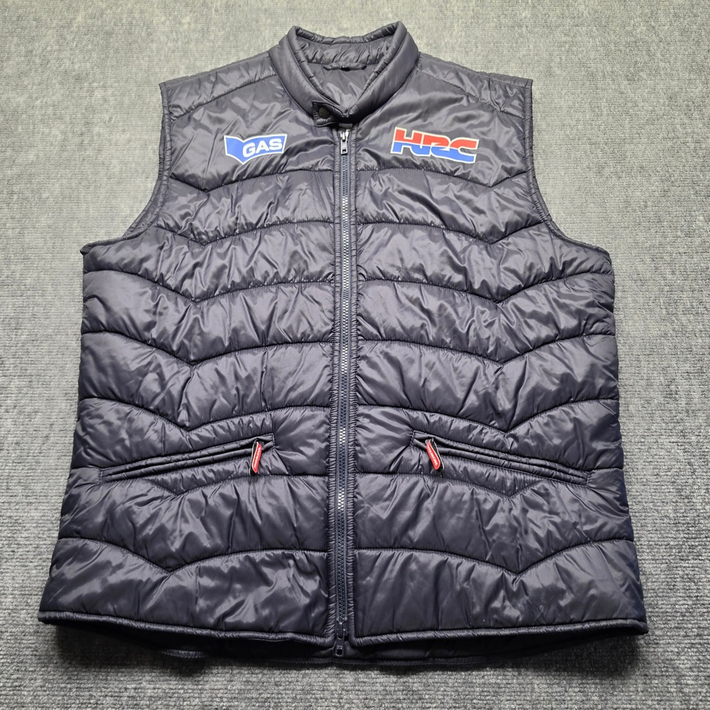 Gas Jeans HRC Honda Racing Puffer Vest Navy Blue XXL Racing Team Shell